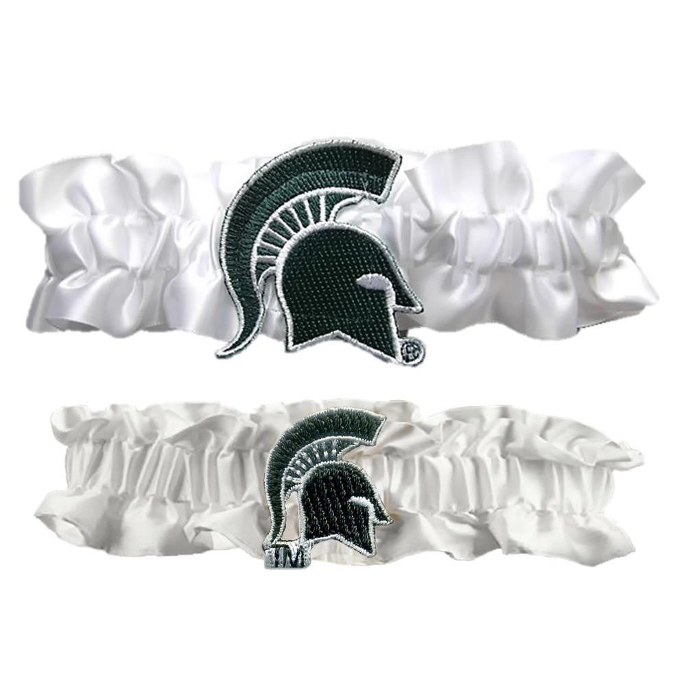 Michigan State Spartans NCAA Garter Set One to Keep One to Throw (White-White)