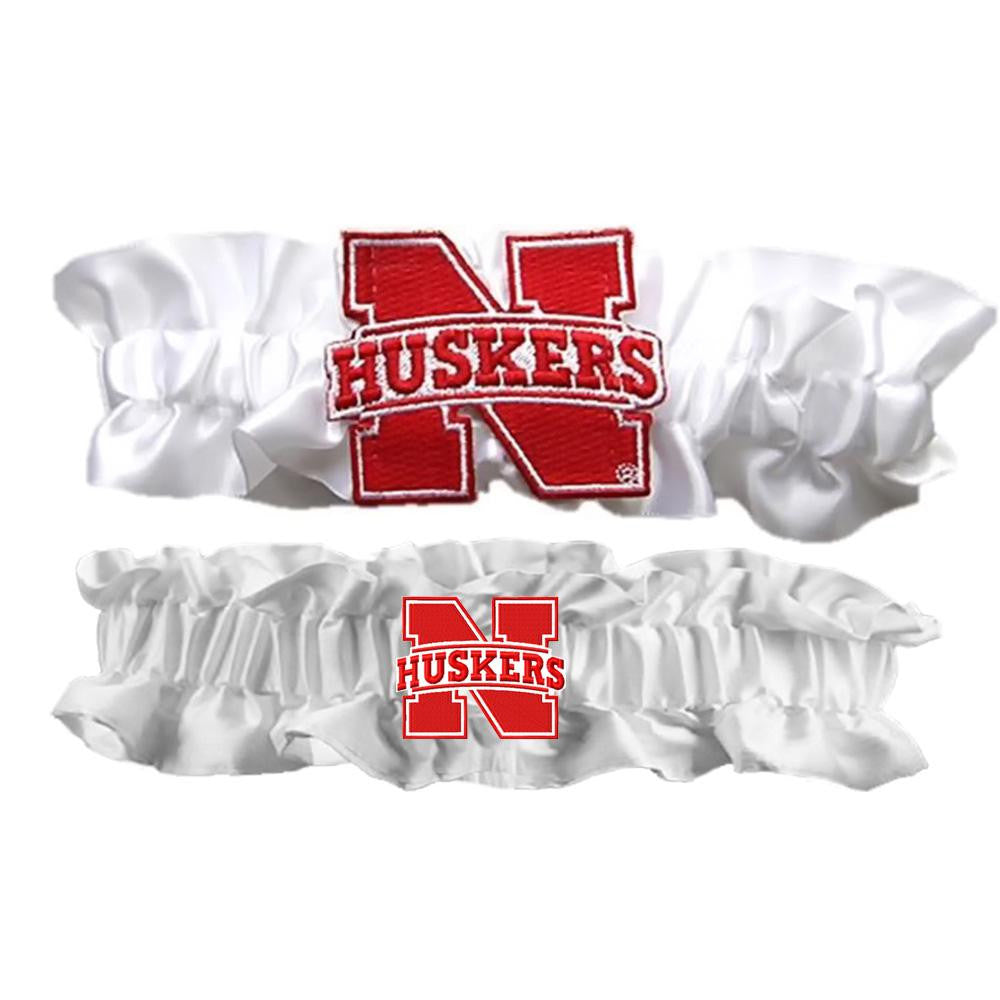 Nebraska Cornhuskers NCAA Garter Set One to Keep One to Throw (White-White)