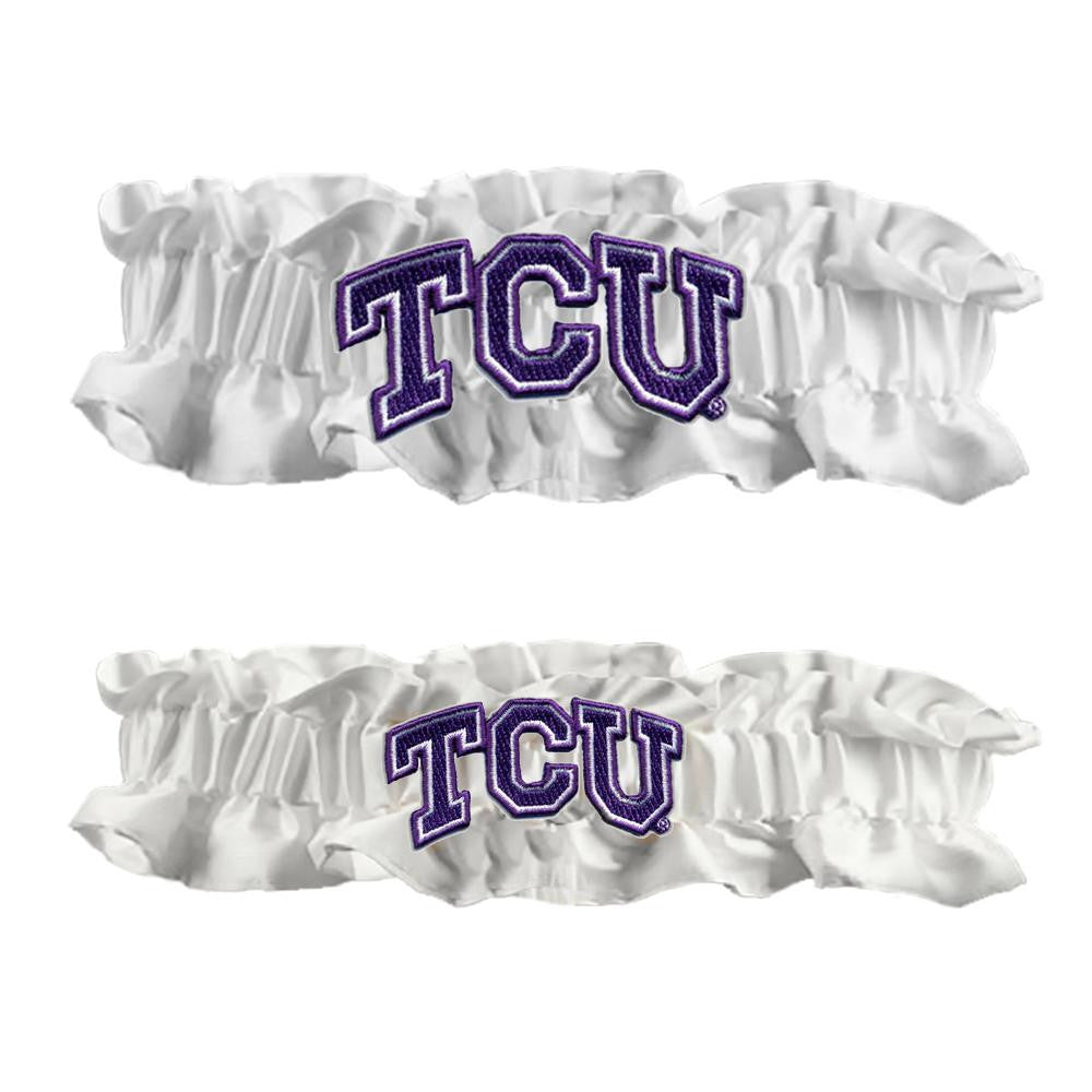 Texas Christian Horned Frogs NCAA Garter Set One to Keep One to Throw (White-White)