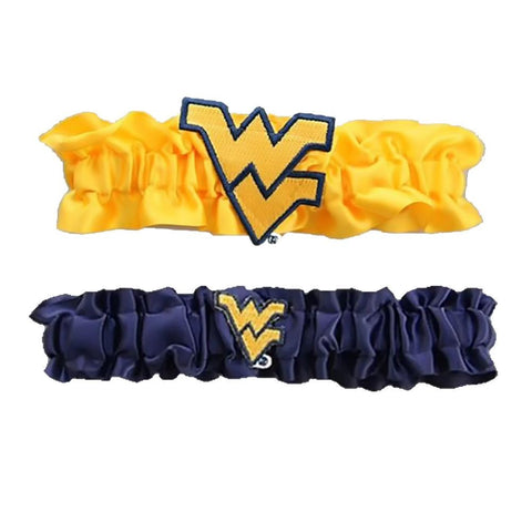 West Virginia Mountaineers NCAA Garter Set One to Keep One to Throw (Yellow-Navy Blue)