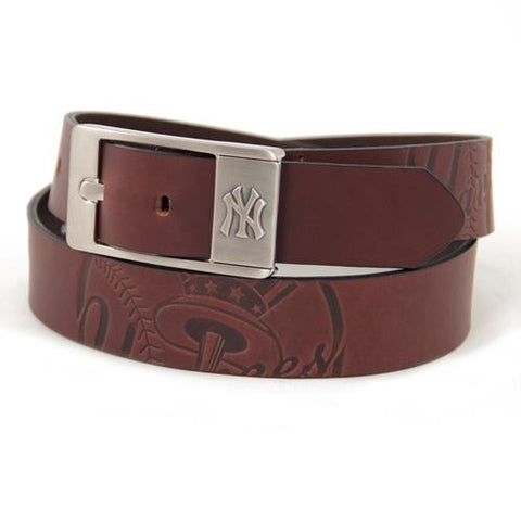 New York Yankees MLB Men's Embossed Leather Belt