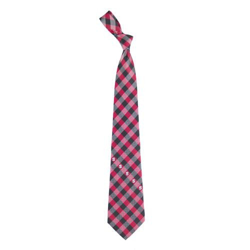 North Carolina State Wolfpack NCAA Check Poly Necktie