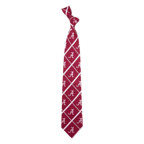 Alabama Crimson Tide NCAA Silver Line Woven Silk Mens Tie