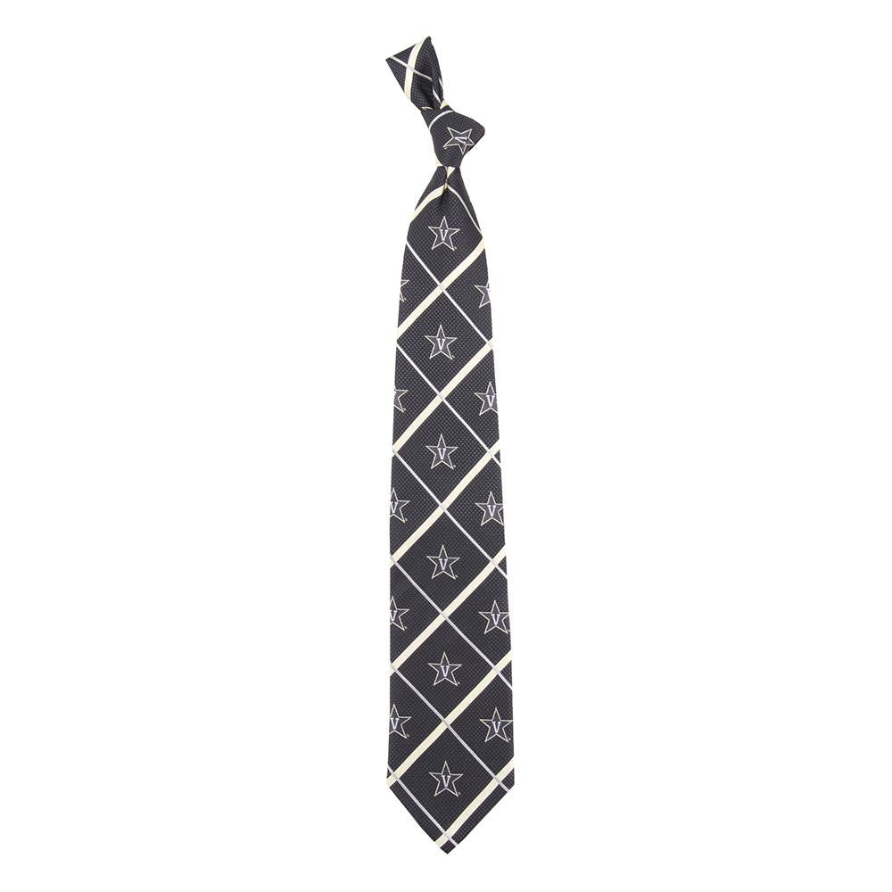 Vanderbilt Commodores NCAA Silver Line Woven Silk Mens Tie