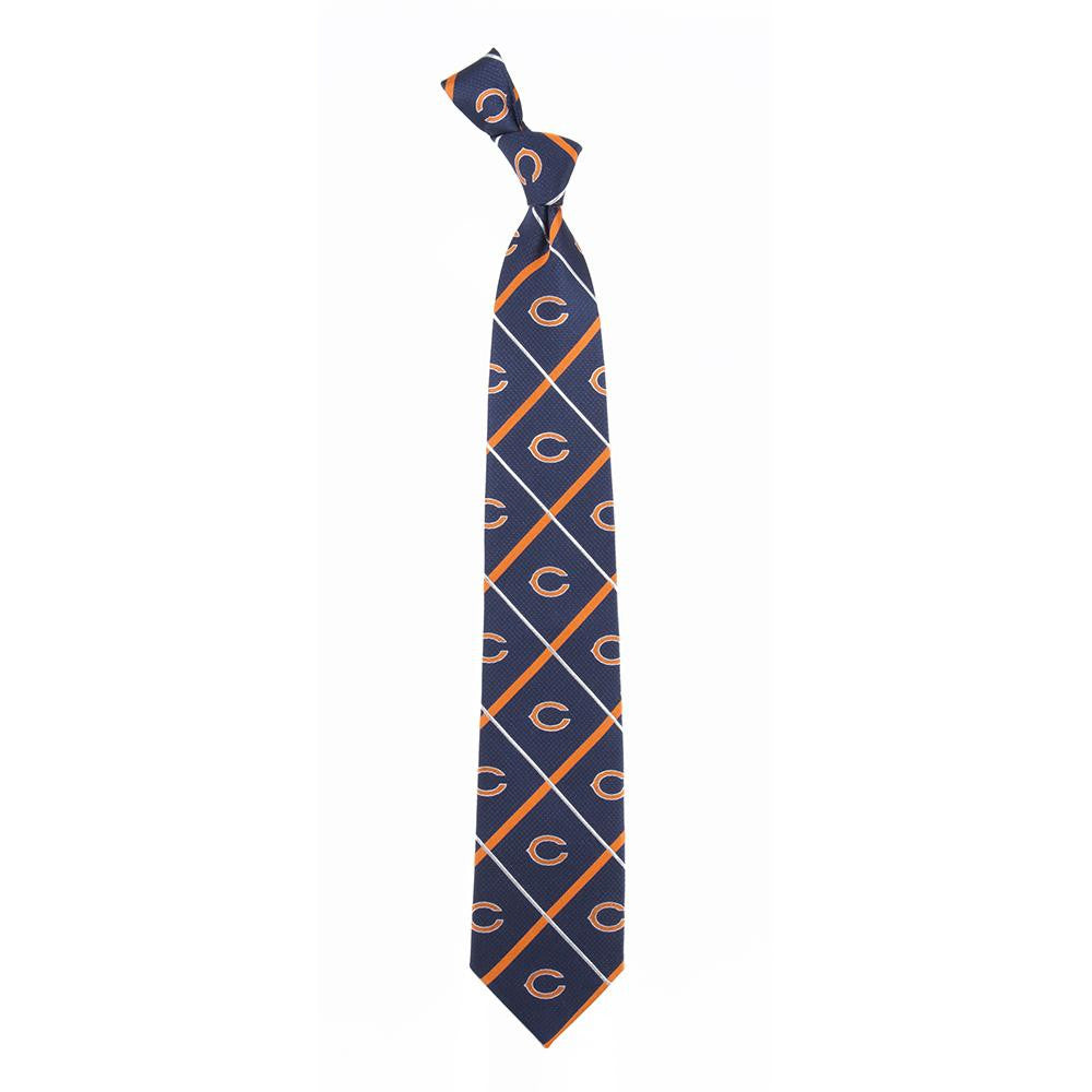 Chicago Bears NFL Silver Line Woven Silk Mens Tie