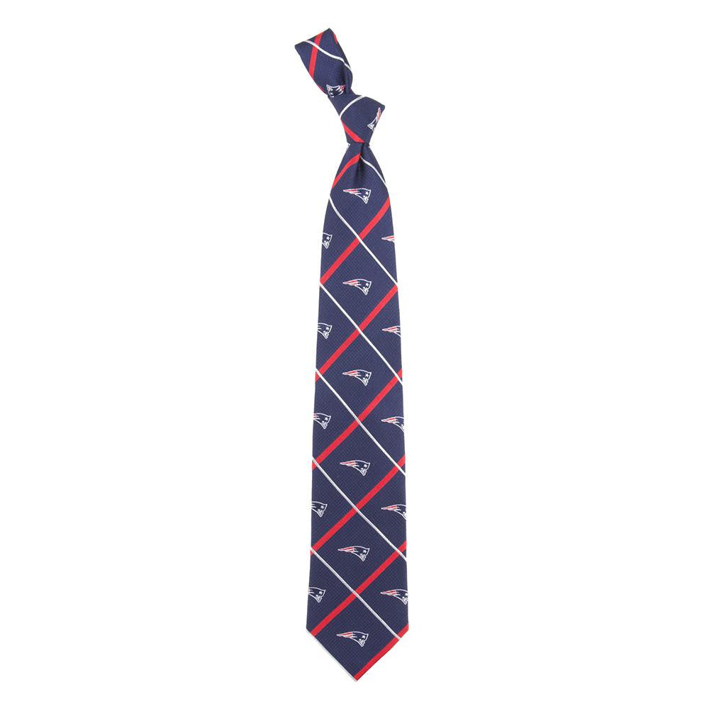 New England Patriots NFL Silver Line Woven Silk Mens Tie