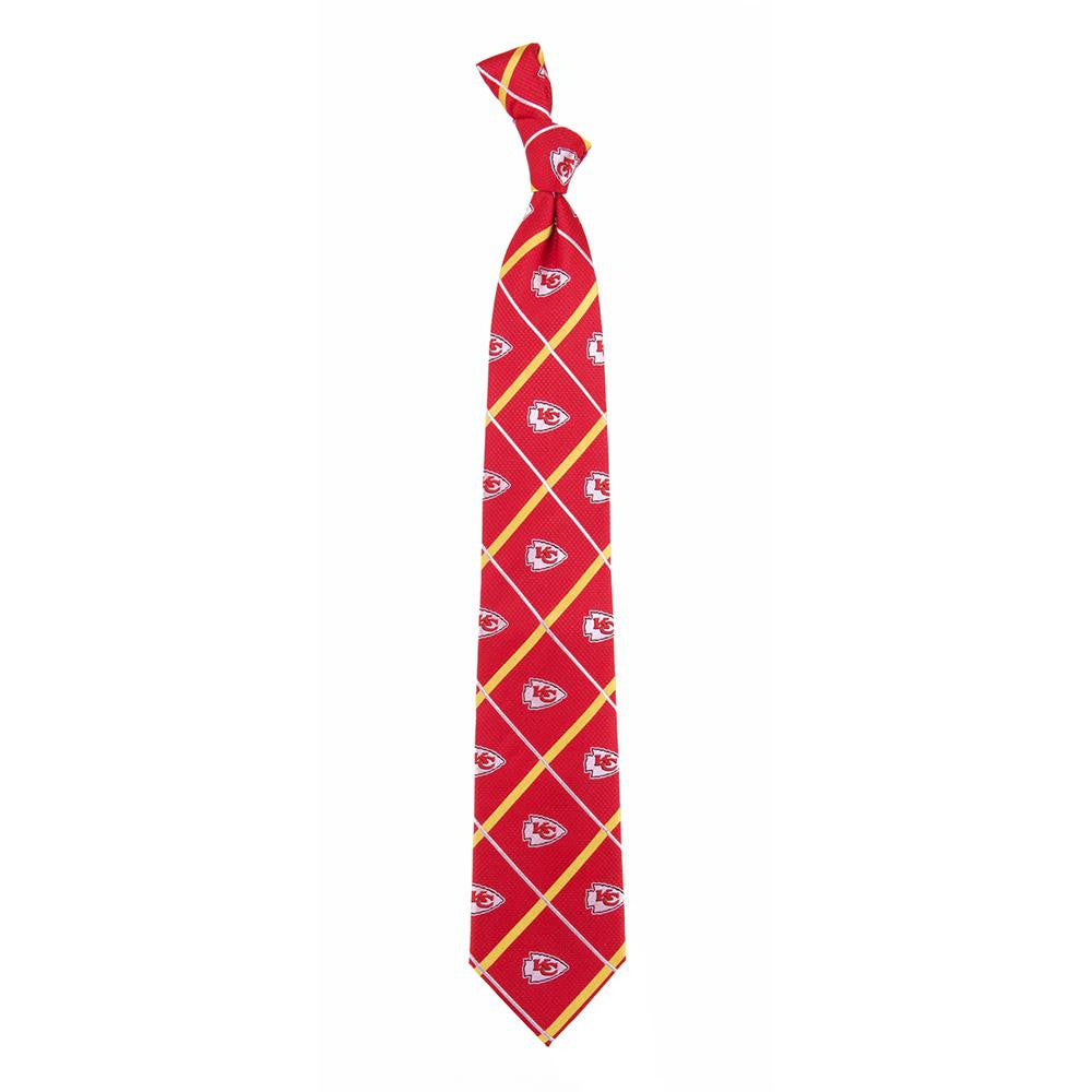 Kansas City Chiefs NFL Silver Line Woven Silk Mens Tie