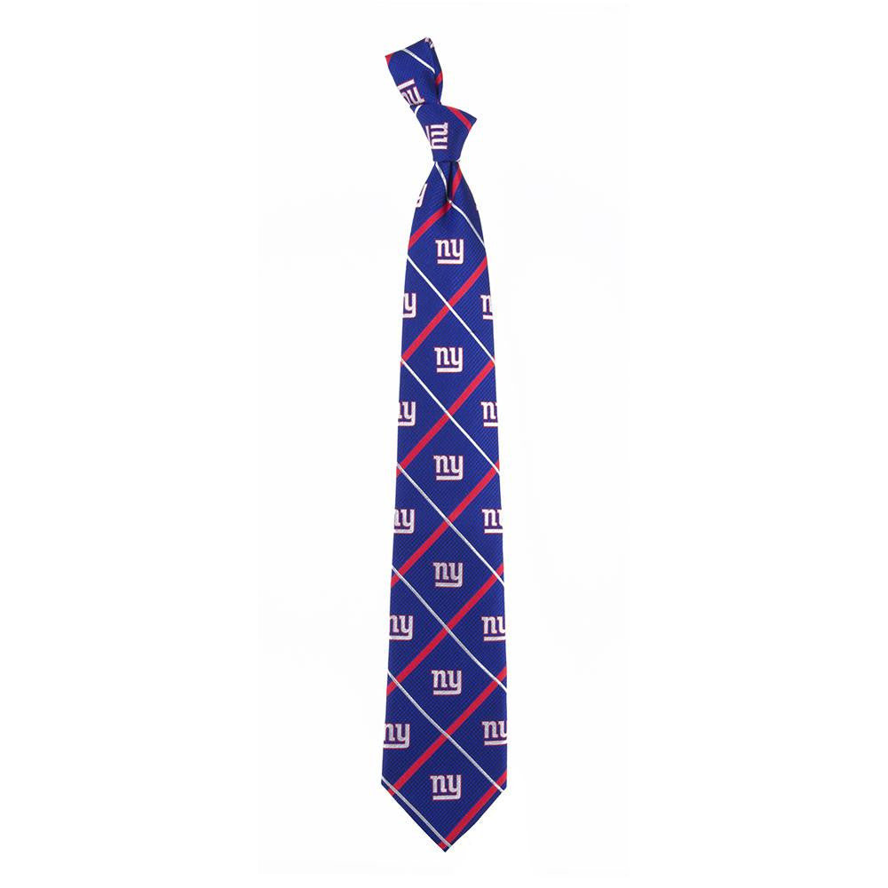 New York Giants NFL Silver Line Woven Silk Mens Tie