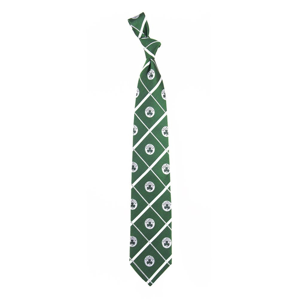 Boston Celtics NBA Silver Line Woven Silk Mens Tie