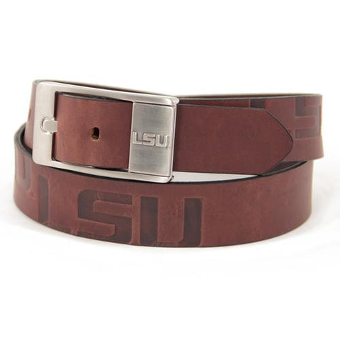 LSU Tigers NCAA Men's Embossed Leather Belt (Size 32)