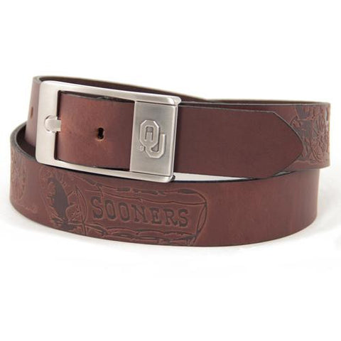 Oklahoma Sooners NCAA Men's Embossed Leather Belt (Size 38)