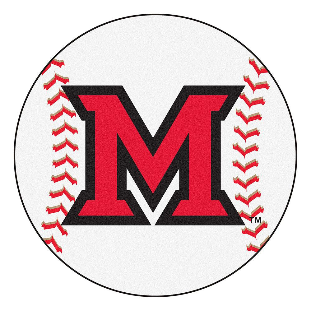 Miami Ohio Redhawks NCAA Baseball Round Floor Mat (29)