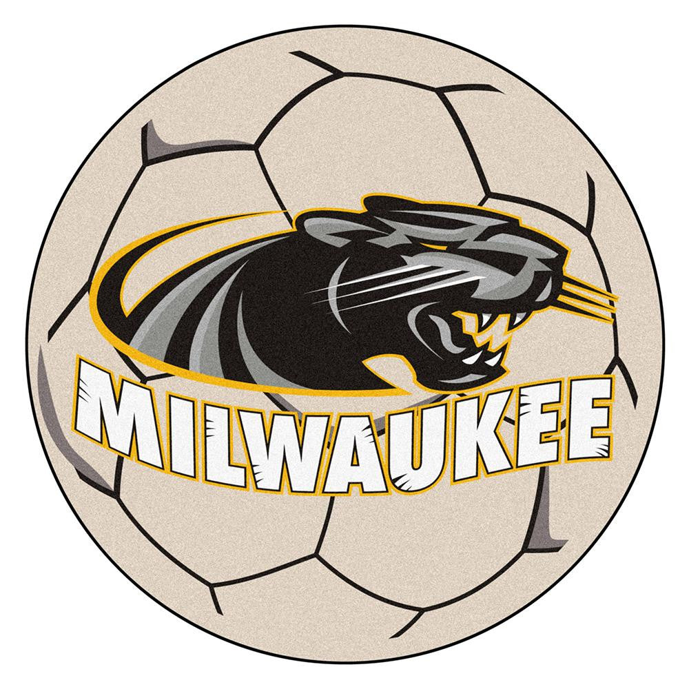 Wisconsin Milwaukee Panthers NCAA Soccer Ball Round Floor Mat (29)
