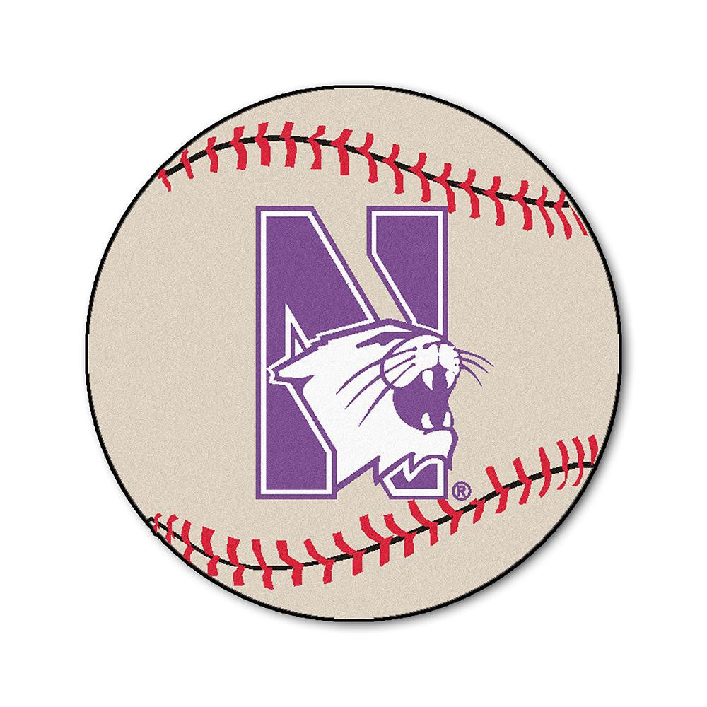 Northwestern Wildcats NCAA Baseball Round Floor Mat (29)