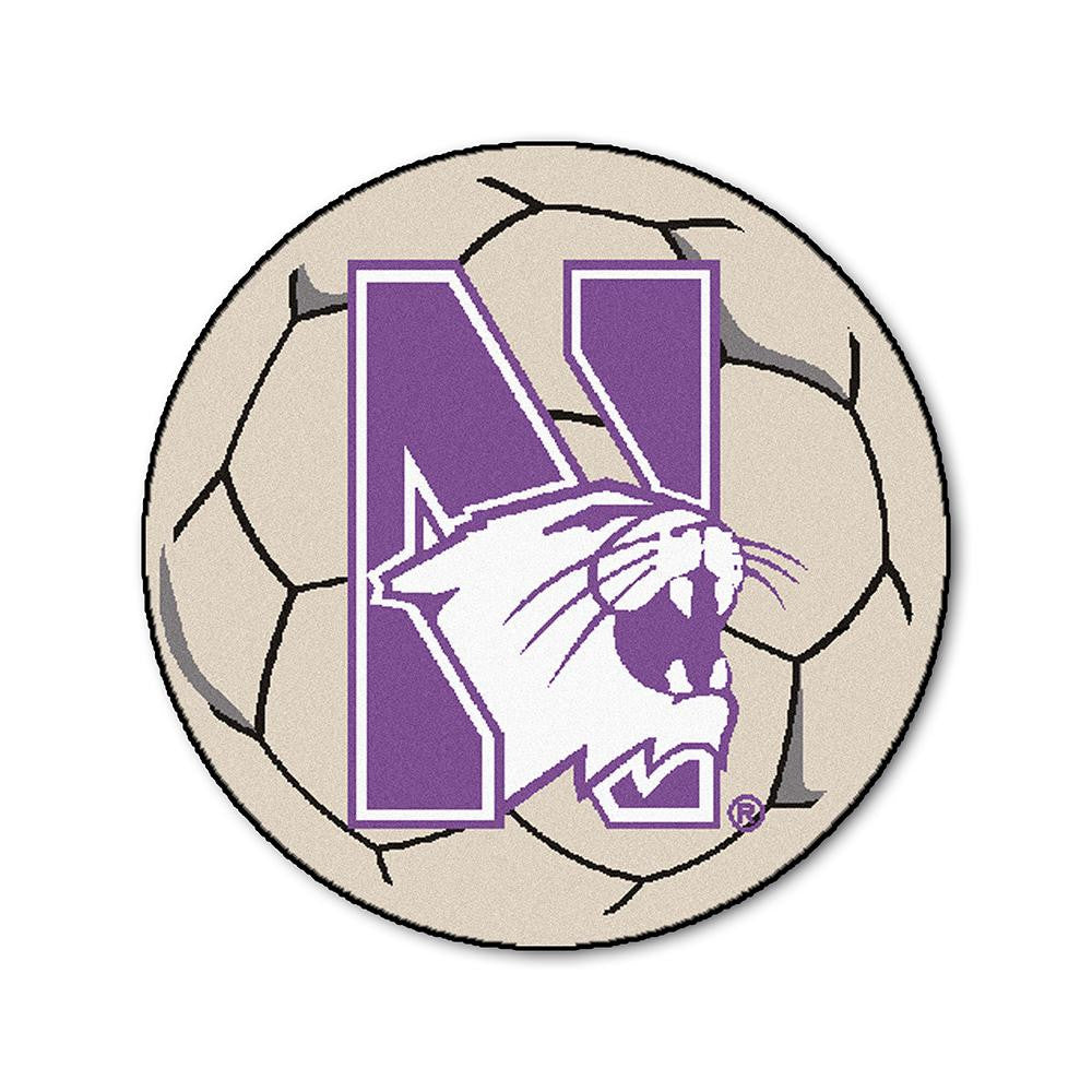 Northwestern Wildcats NCAA Soccer Ball Round Floor Mat (29)