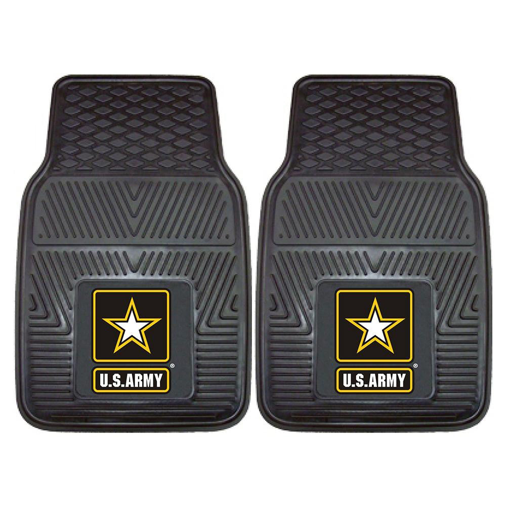 US Army Armed Forces Heavy Duty 2-Piece Vinyl Car Mats (18x27)