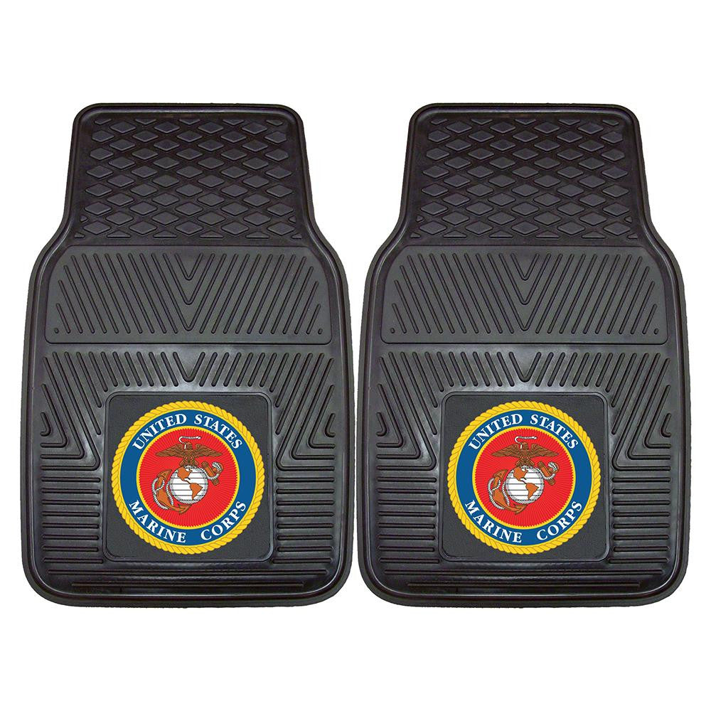 US Marines Armed Forces Heavy Duty 2-Piece Vinyl Car Mats (18x27)