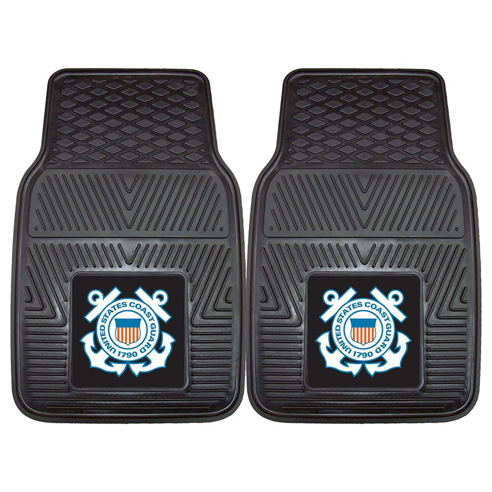 US Coast Guard Armed Forces Heavy Duty 2-Piece Vinyl Car Mats (18x27)