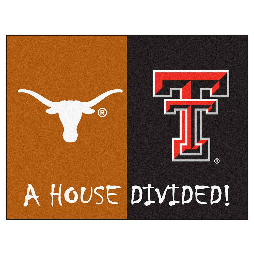 Texas Longhorns-Texas Tech Red Raiders NCAA House Divided NCAA All-Star Floor Mat (34x45)