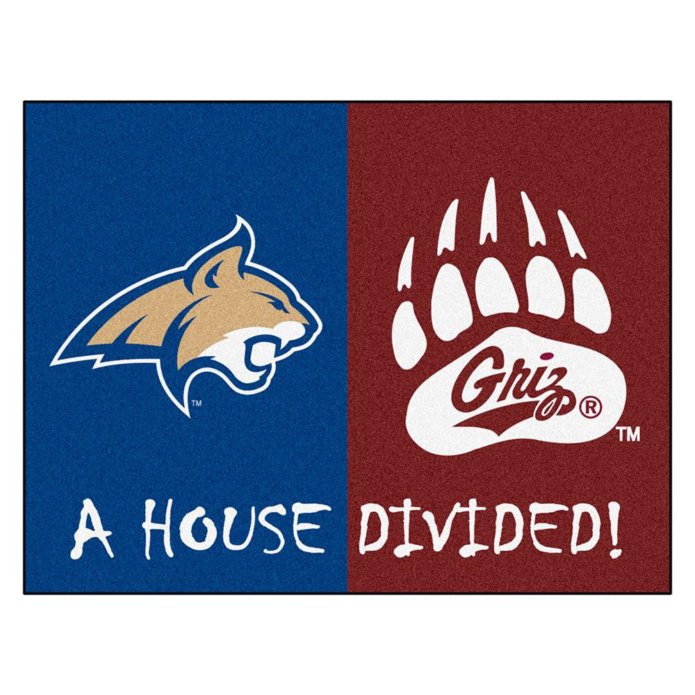 Montana Grizzlies-Montana State Bobcats NCAA House Divided All-Star Floor Mat (34x45)