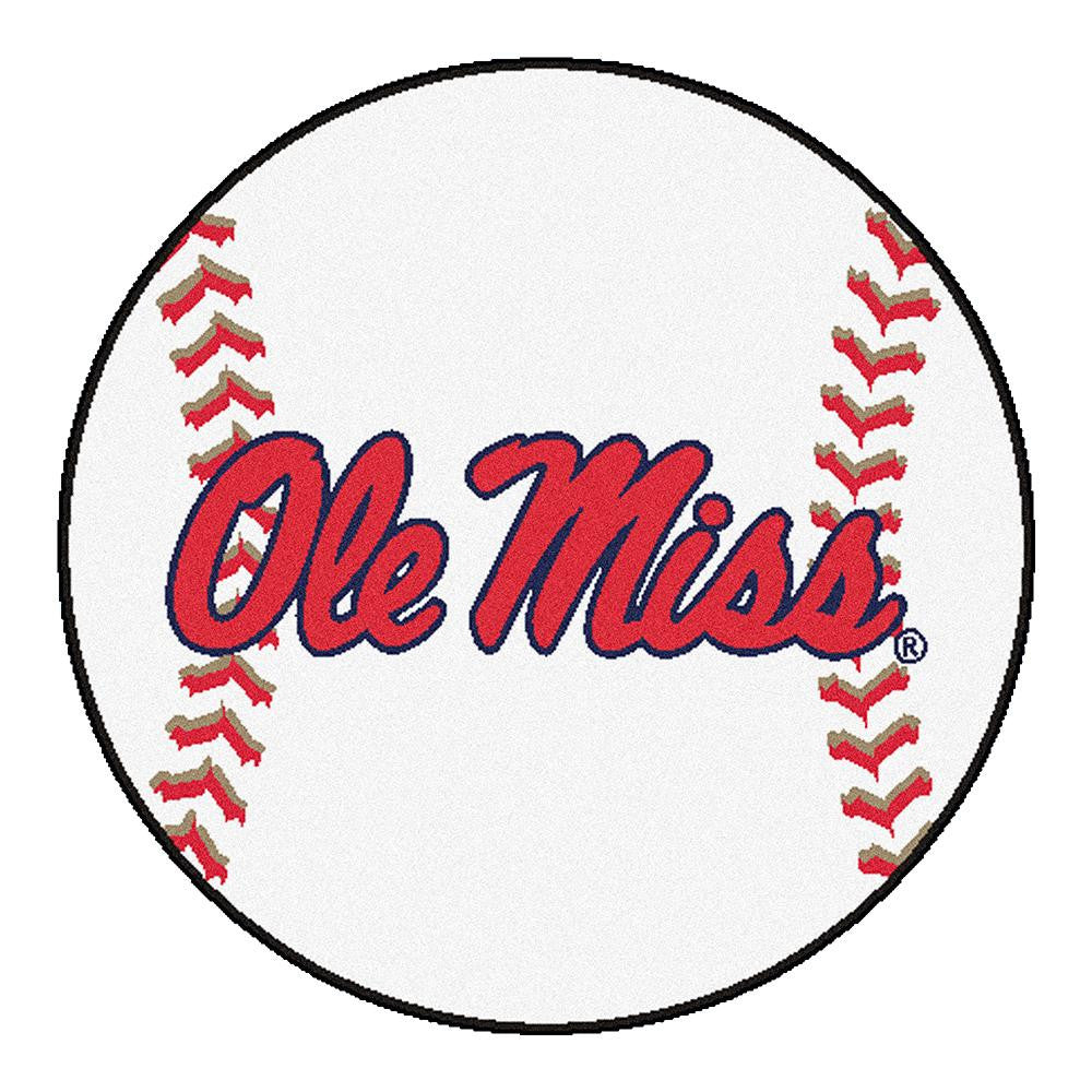 Mississippi Rebels NCAA Baseball Round Floor Mat (29)