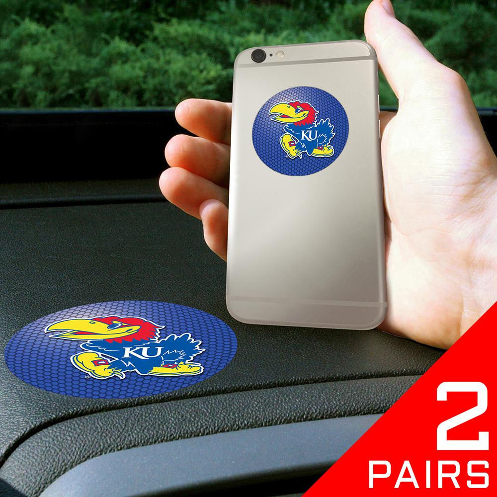 Kansas Jayhawks NCAA Get a Grip Cell Phone Grip Accessory (2 Piece Set)