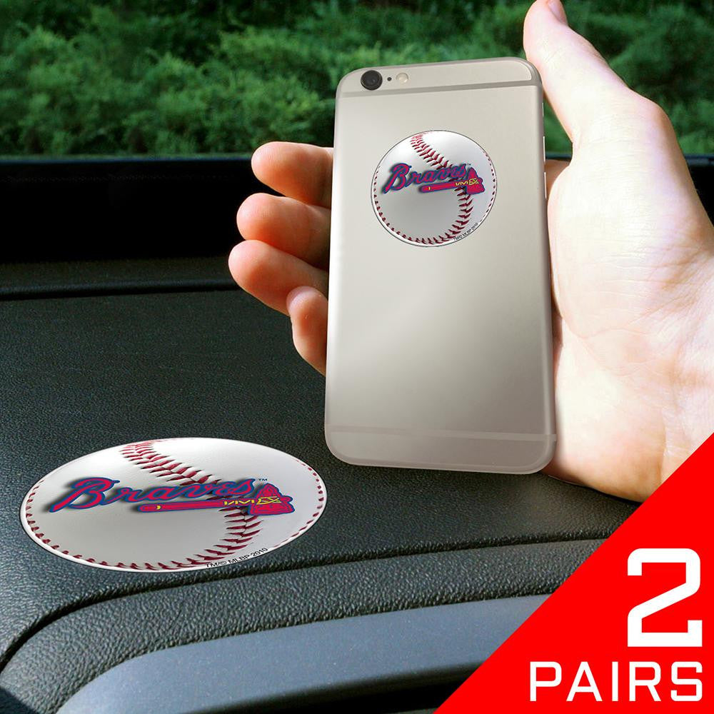 Atlanta Braves MLB Get a Grip Cell Phone Grip Accessory (2 Piece Set)