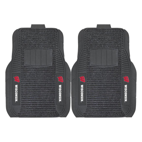 Wisconsin Badgers NCAA Deluxe 2-Piece Vinyl Car Mats (20x27)