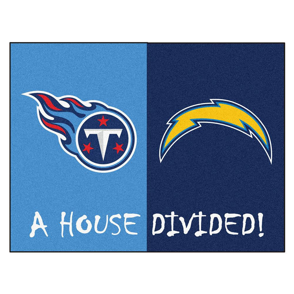 San Diego Chargers-Tennessee Titans NFL House Divided NFL All-Star Floor Mat (34x45)