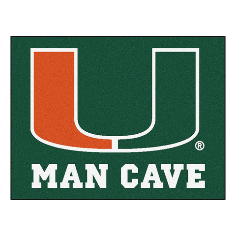 Miami Hurricanes NCAA Man Cave All-Star Floor Mat (34in x 45in)