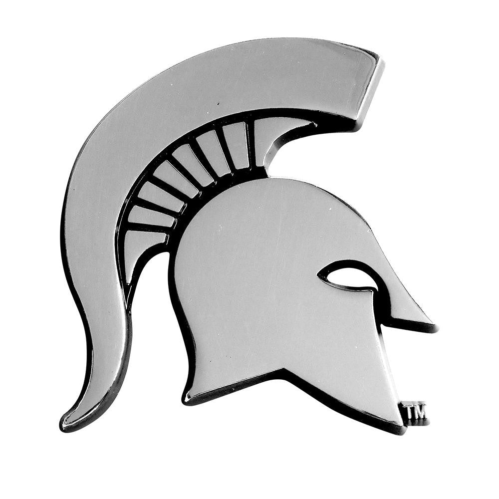 Michigan State Spartans NCAA Chrome Car Emblem (2.3in x 3.7in)