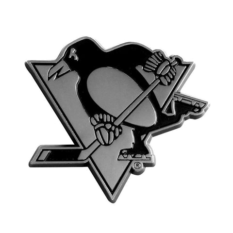 Pittsburgh Penguins NHL Chrome Car Emblem (2.3in x 3.7in)