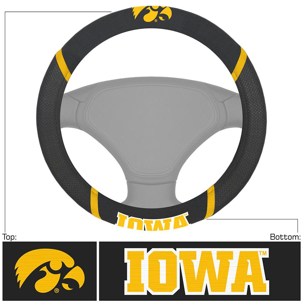 Iowa Hawkeyes NCAA Polyester Steering Wheel Cover