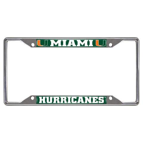 Miami Hurricanes NCAA Chrome License Plate Frame