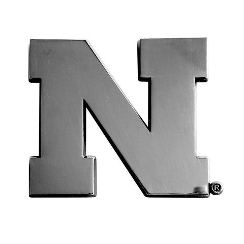 Nebraska Cornhuskers NCAA Chrome Car Emblem (2.3in x 3.7in)