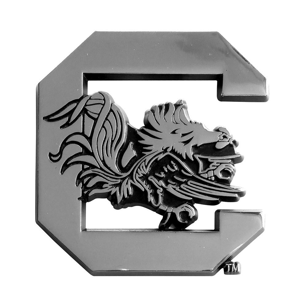 South Carolina Gamecocks NCAA Chrome Car Emblem (2.3in x 3.7in)