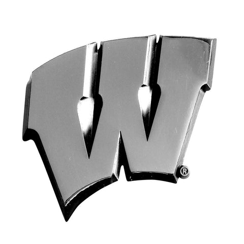 Wisconsin Badgers NCAA Chrome Car Emblem (2.3in x 3.7in)