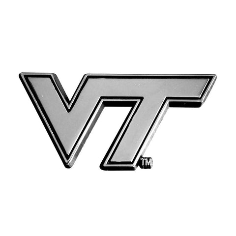 Virginia Tech Hokies NCAA Chrome Car Emblem (2.3in x 3.7in)