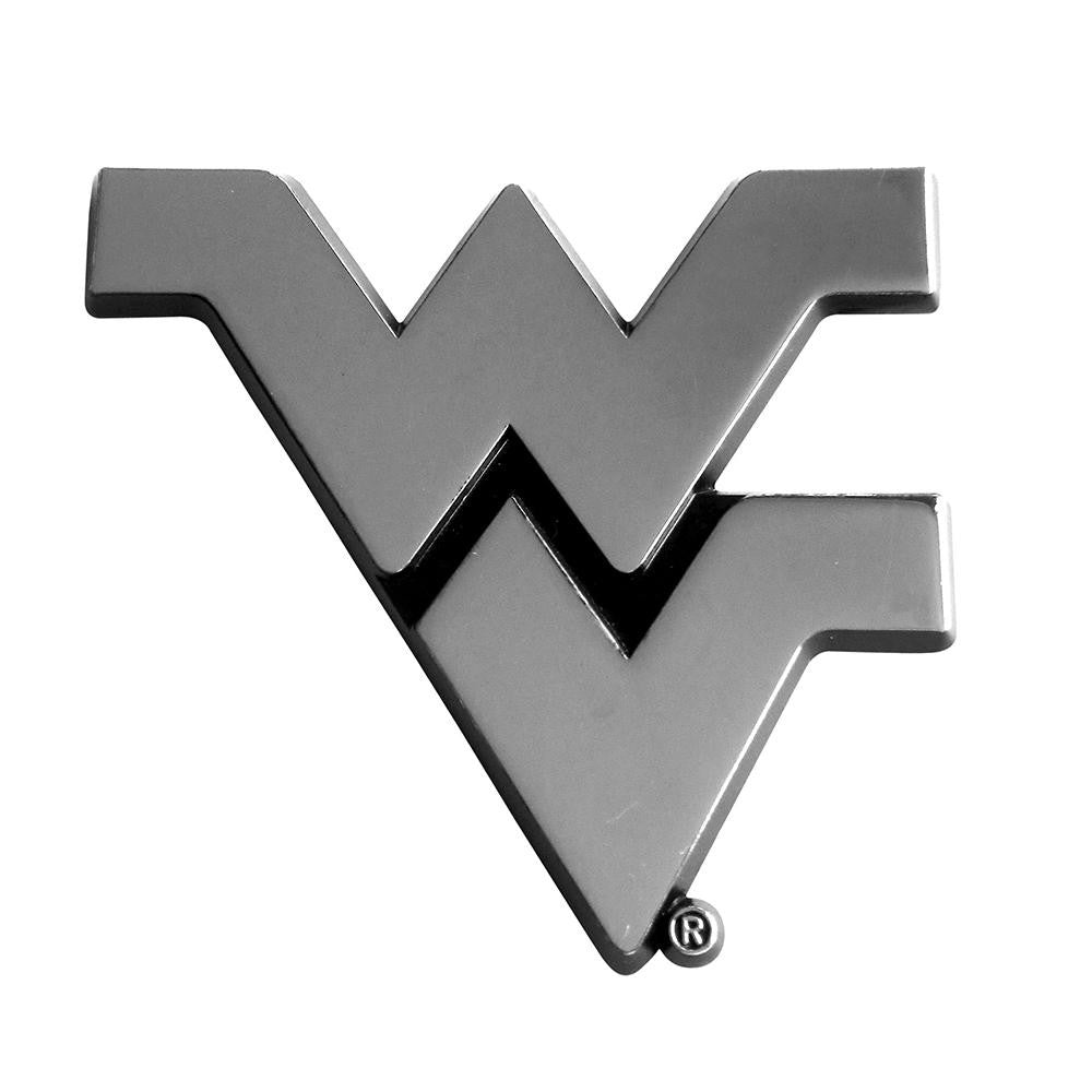 West Virginia Mountaineers NCAA Chrome Car Emblem (2.3in x 3.7in)