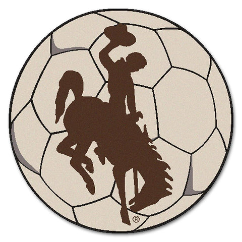 Wyoming Cowboys NCAA Soccer Ball Round Floor Mat (29)