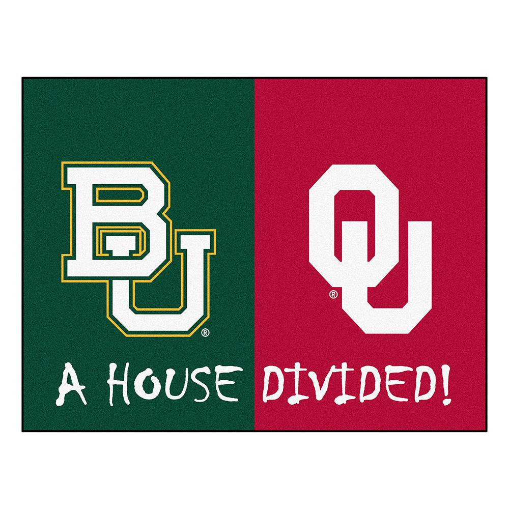 Baylor Bears-Oklahoma Sooners NCAA House Divided NFL All-Star Floor Mat (34x45)