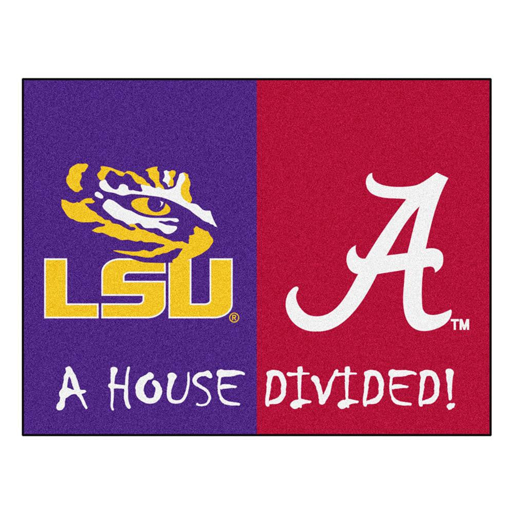 LSU Tigers-Alabama Crimson Tide NCAA House Divided NFL All-Star Floor Mat (34x45)