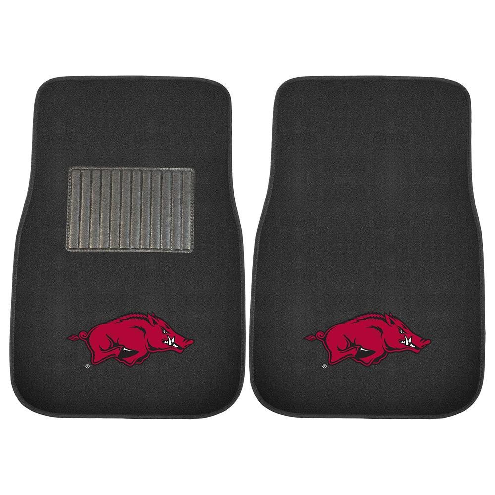 Arkansas Razorbacks NCAA 2-pc Embroidered Car Mat Set