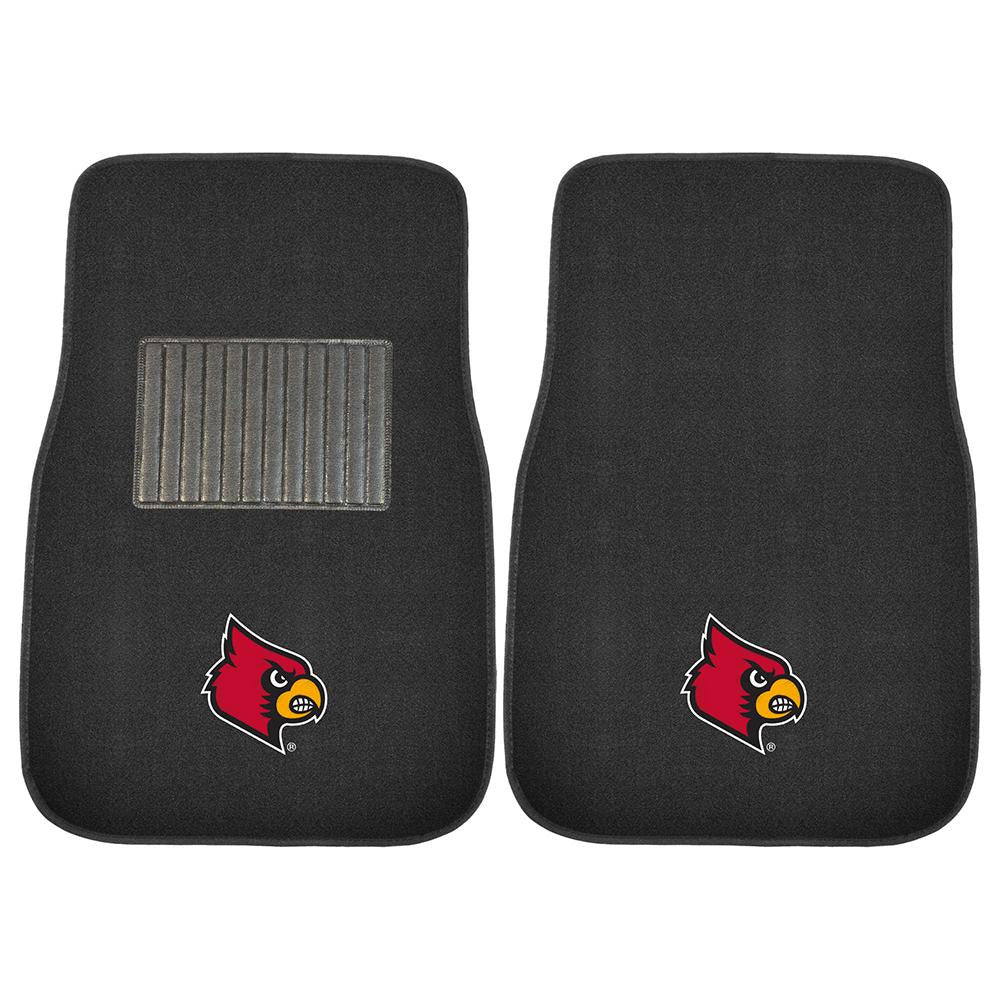Louisville Cardinals NCAA 2-pc Embroidered Car Mat Set