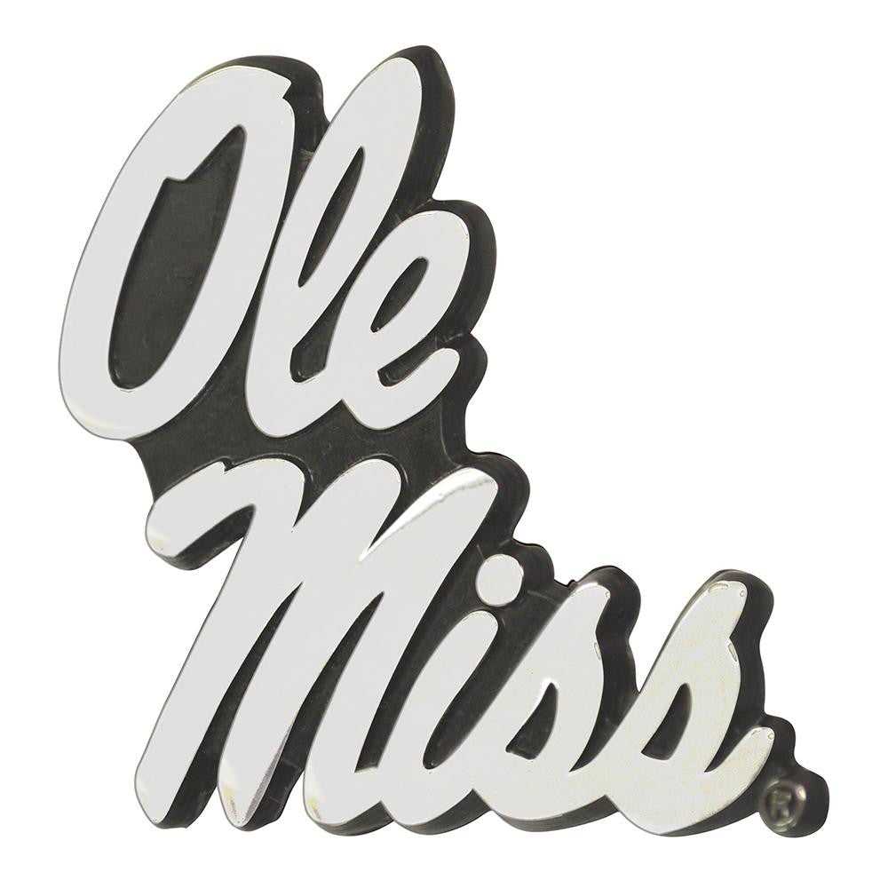 Mississippi Rebels NCAA Chrome Car Emblem (2.3in x 3.7in)