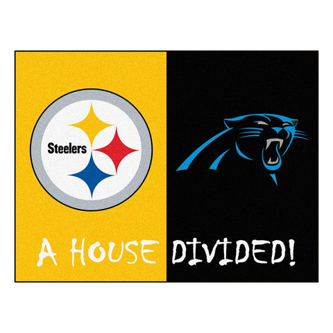 Pittsburgh Steelers-Carolina Panthers NFL House Divided All-Star Floor Mat (34x45)