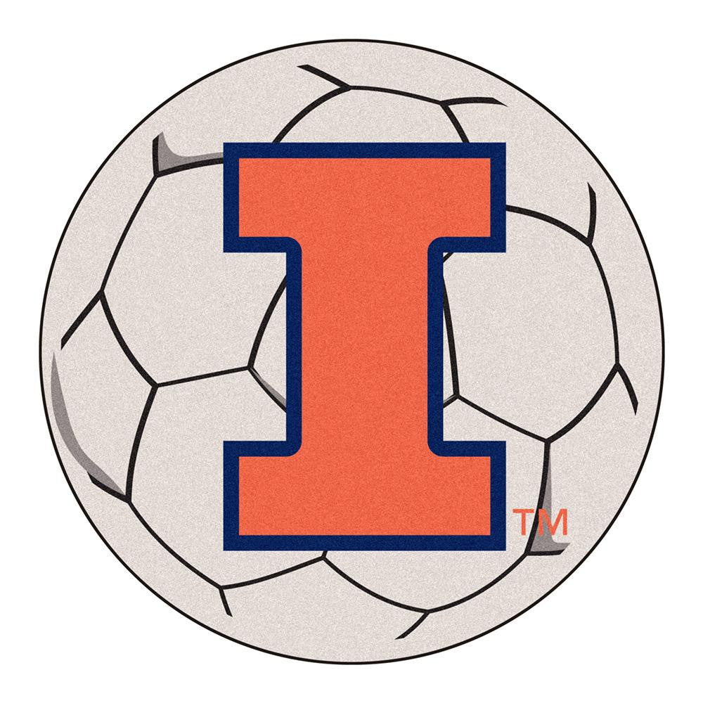 Illinois Fighting Illini NCAA Soccer Ball Round Floor Mat (29)