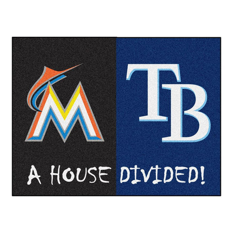 Miami Marlins-Tampa Bay Rays MLB House Divided All-Star Floor Mat (34x45)