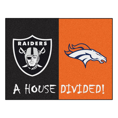 Oakland Raiders-Denver Broncos NFL House Divided All-Star Floor Mat (34x45)
