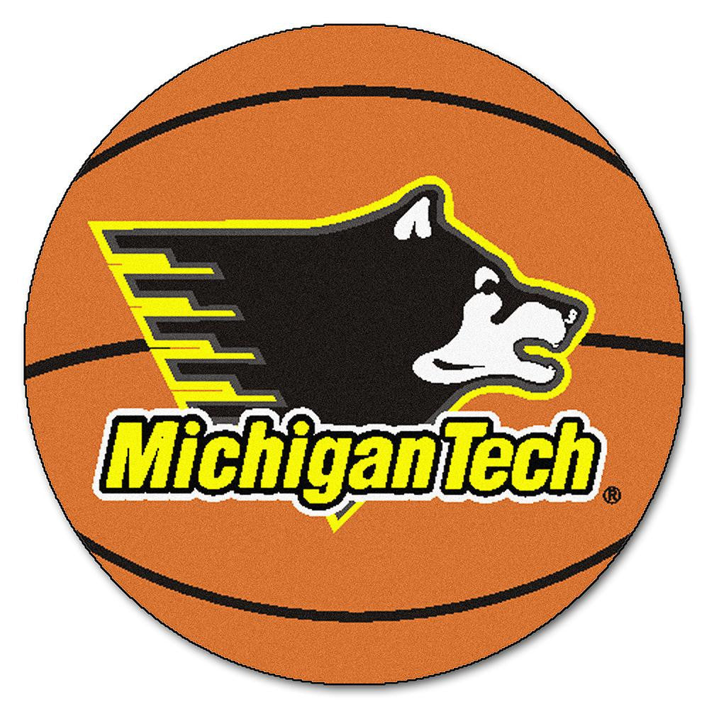 Michigan Tech Huskies NCAA Basketball Round Floor Mat (29)
